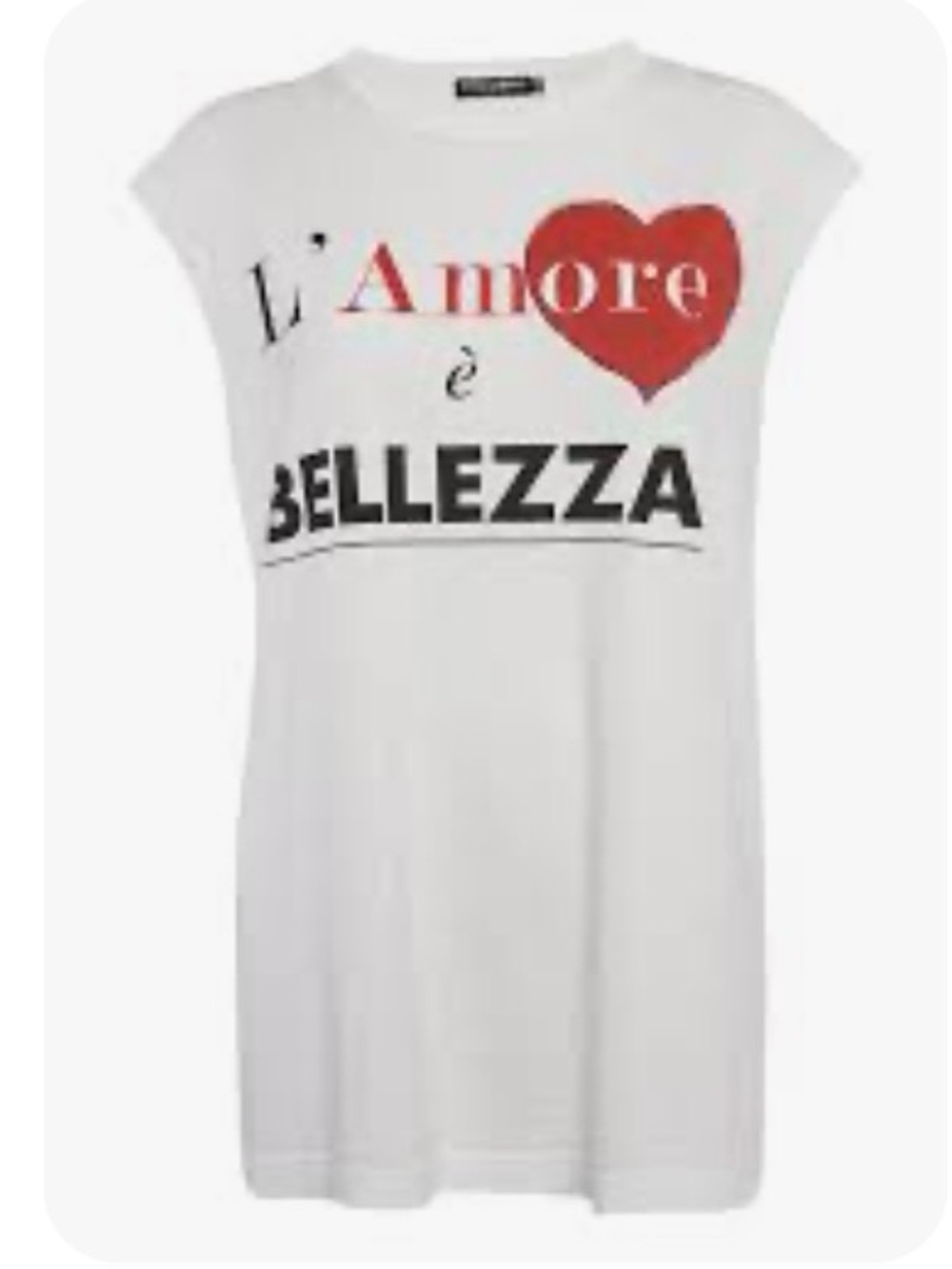 Dolce & Gabbana "L'Amore è Bellezza" White Graphic Tank Top IT 40 authentic